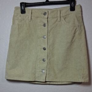 Levi's Premium Beige Corduroy‎ Button-Front Skirt